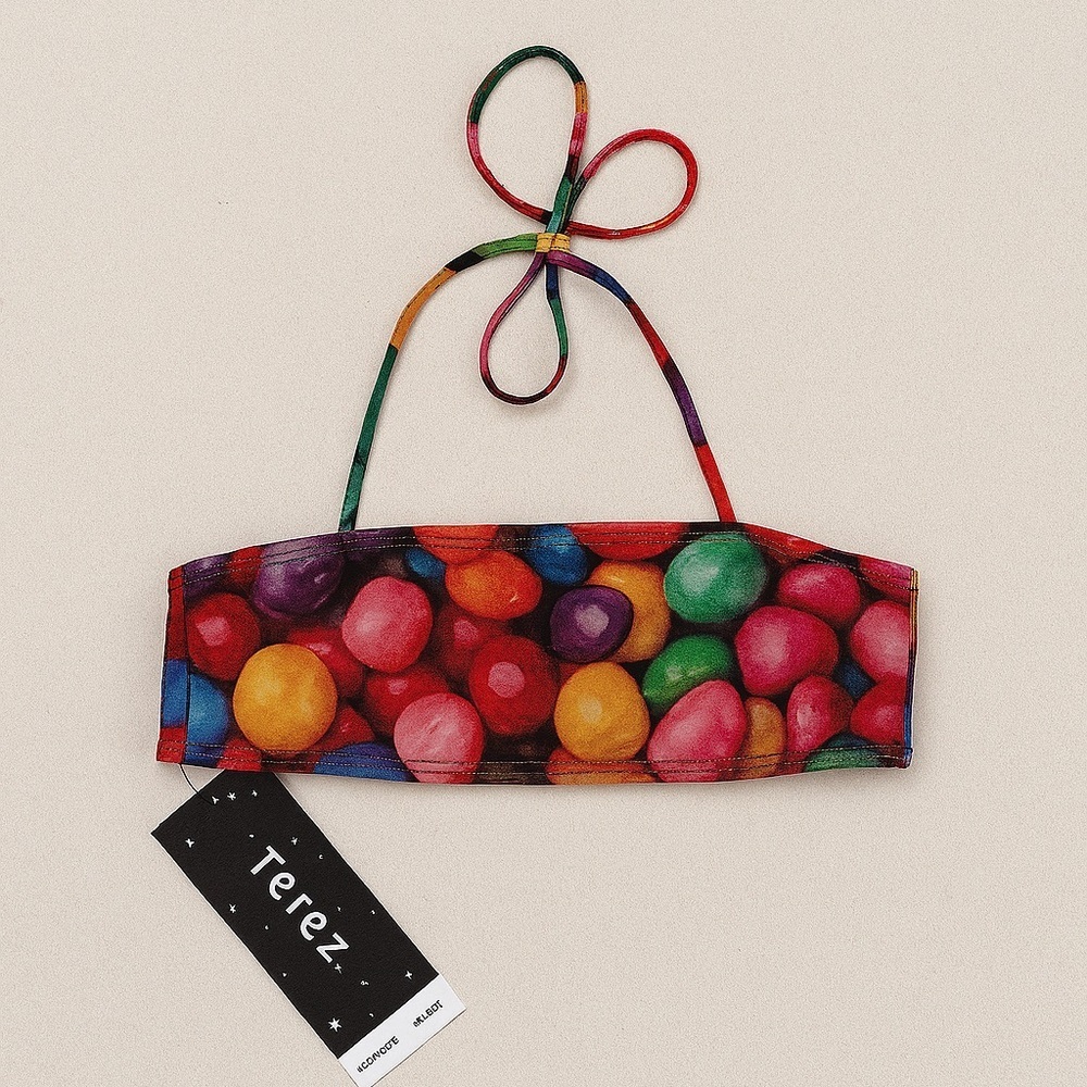 NWT Zara Terez Girls Bubblegum print Bikini Top sz 14